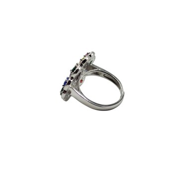 AN.FIORE CON ZIRCONI COLORATI REGOL. MOD. AN76476 [069f174a]