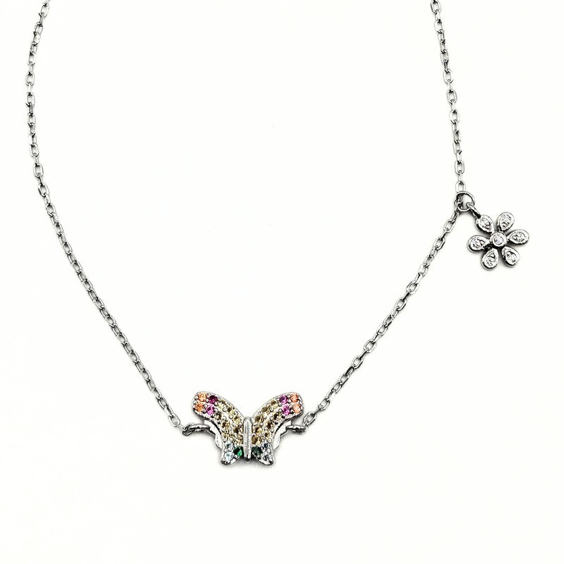 BR. FARFALLA IN ARG. CON ZIRCONI COLORATI MOD. B0608 [23006759]