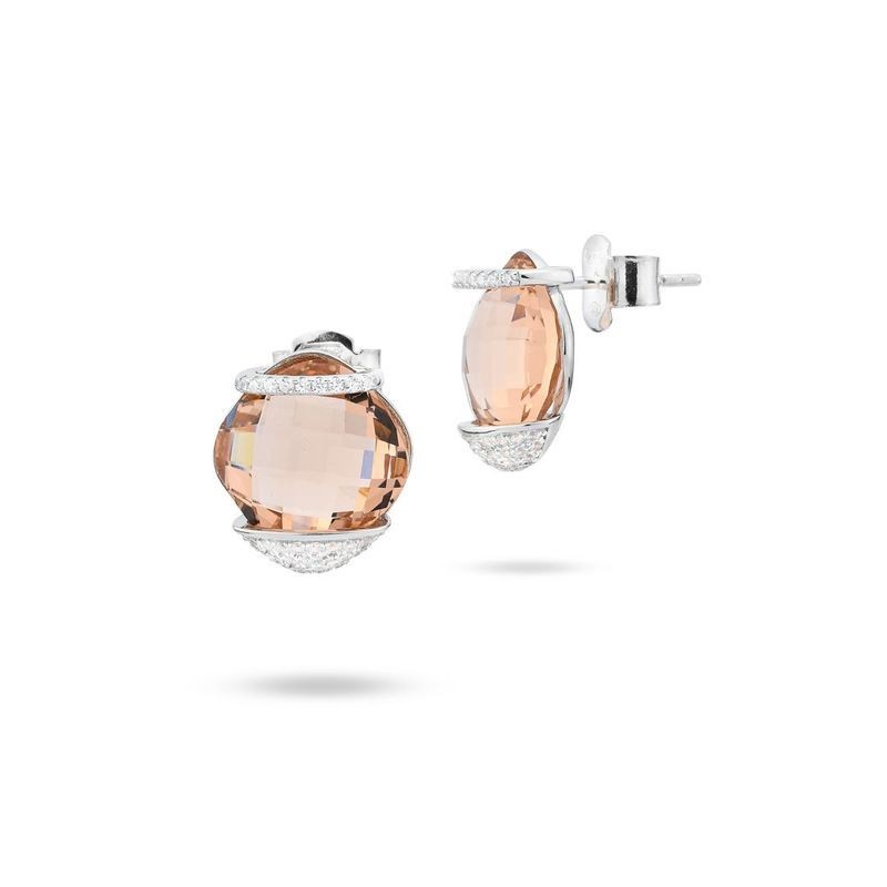 ORECCHINI IN ARGENTO E ZIRC. MOD. BOR140T [9e559e40]