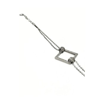 BRACCIALE ACCIAIO QUADRATO E ZIRC. MOD. BRD00524B [cb79492a]