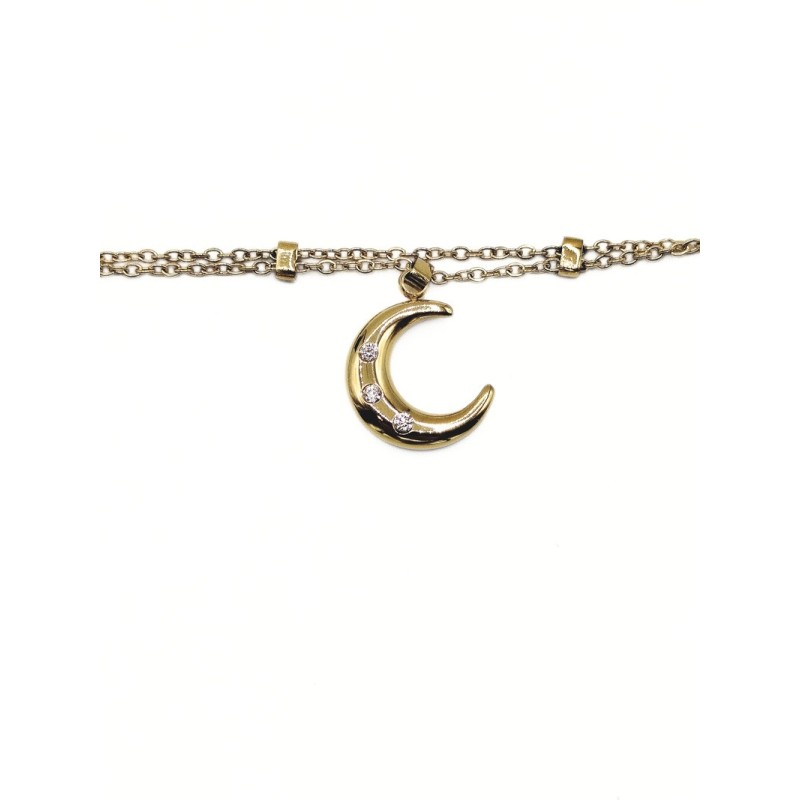 BRACCIALE ACCIAIO DOR MEZZA LUNA E ZIRC. MOD. BRD00528C [43018eae]