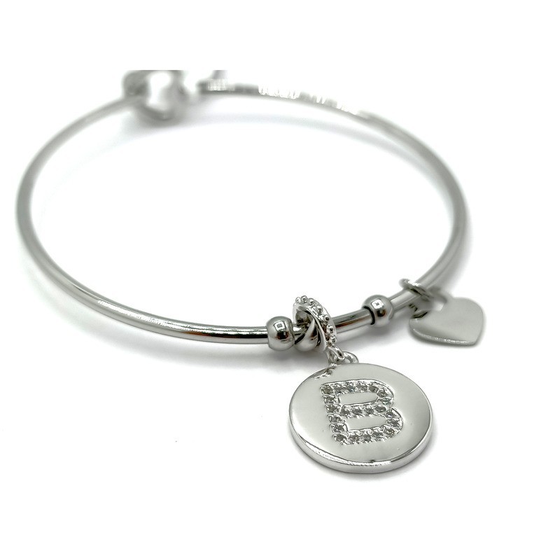 BRACCIALE SEMIRIGIDO IN ACCIAIO CON INIZIALE MOD. BRDR00065 [27dd3df1]