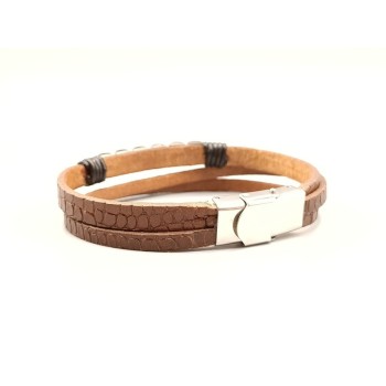 Bracciale uomo in pelle e acciaio Mod. BRU01436 [2fe4793b]