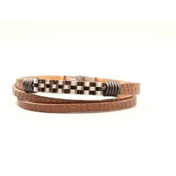 Bracciale uomo in pelle e acciaio Mod. BRU01436 [f6c23a36]