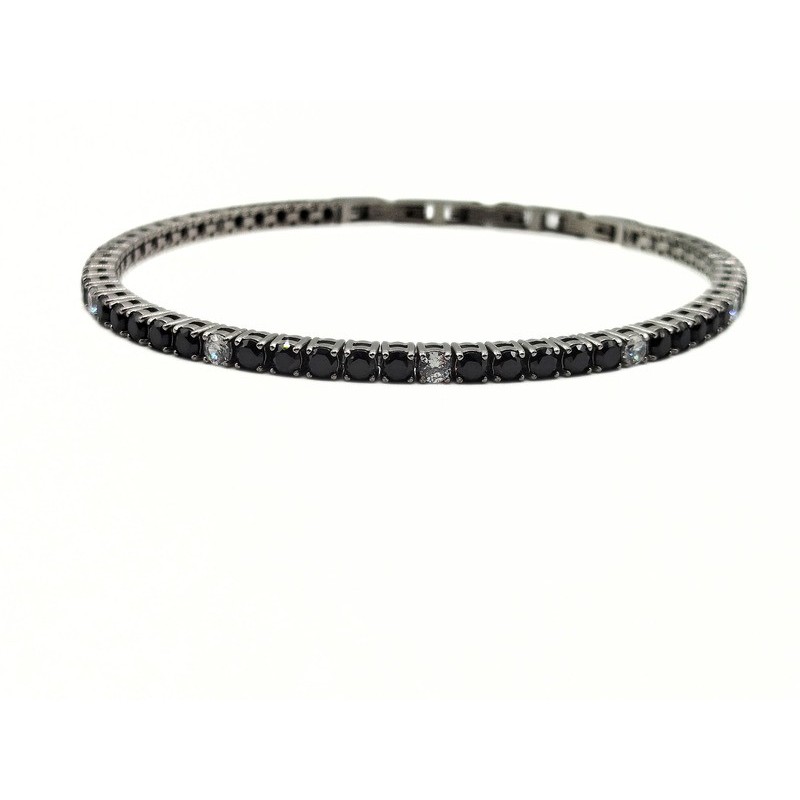 BR. IN ACCIAIO TENNIS UOMO CON ZIRCONI MOD. BRU02872 [886e3f11]