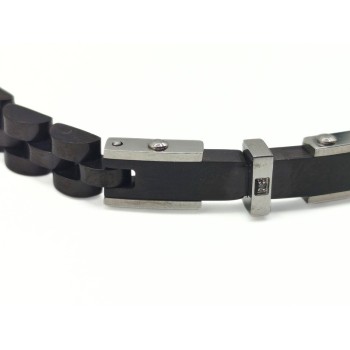 BR. ACCIAIO NERO CON TARGA E ZIRCONE MOD.BRU03283 [73308cf1]