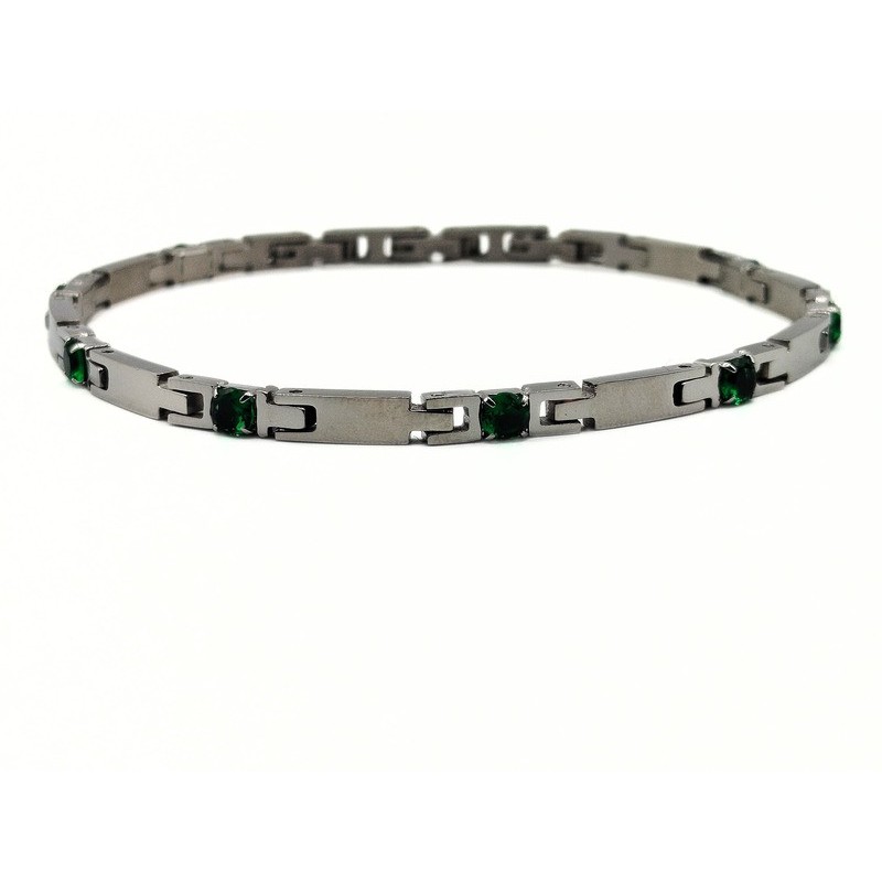 BR. CON ZIRCONI IN ACCIAIO MOD. BRU0331 [678dce4a]