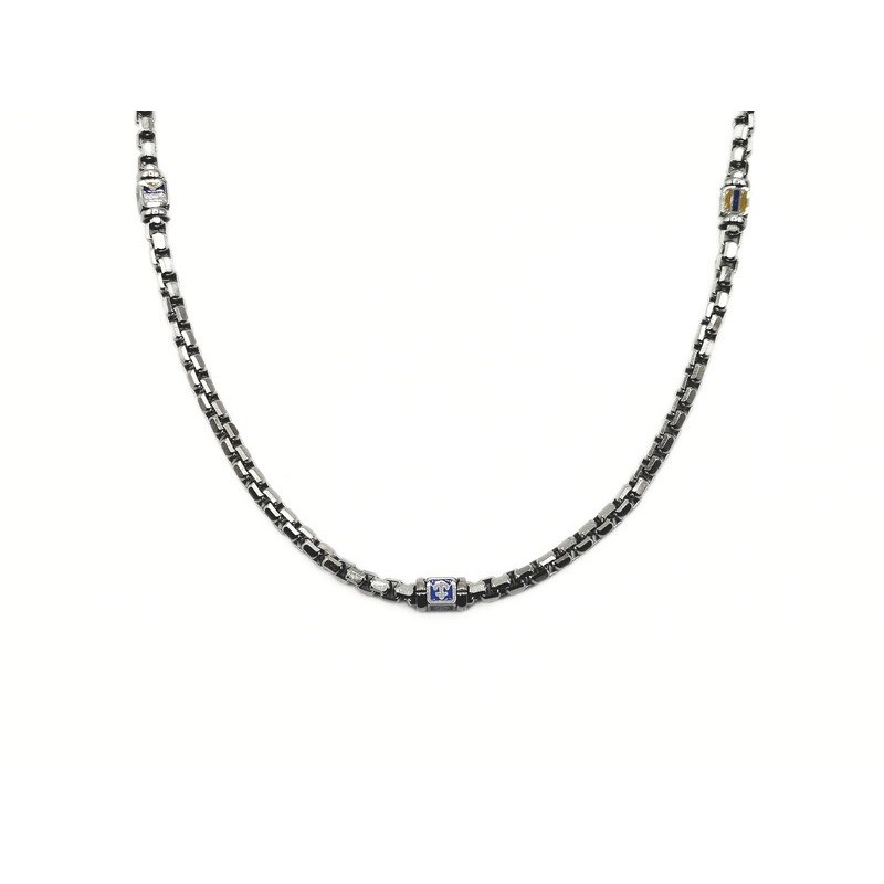 COLLANA ACCIAIO CON DADI SMALTATI MOD. CLU00300 [858baec2]