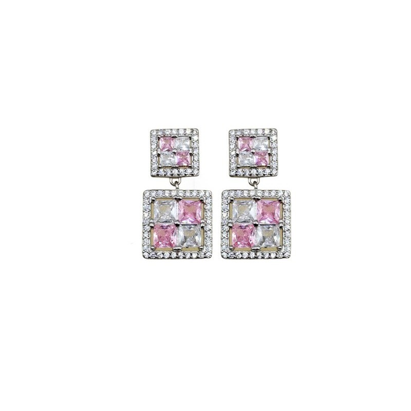 OR. QUADRATO CON ZIRC. COLORATI IN ARG. MOD. E2941 [7a730c9c]