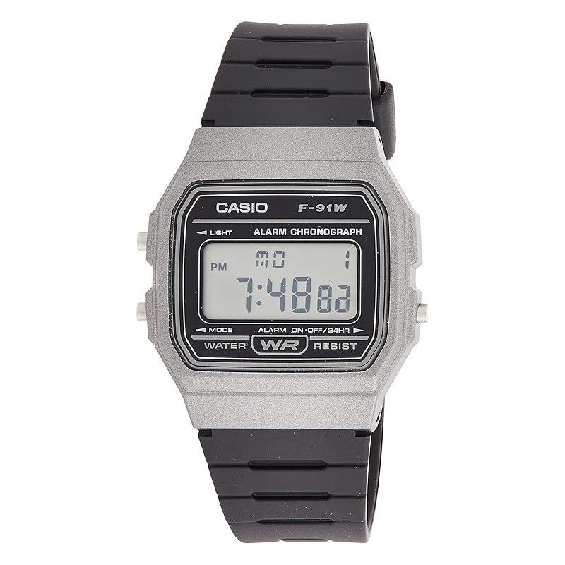 OROLOGIO CASIO IN GOMMA, MOD. F-91WM-1BDF [4d6ebd56]