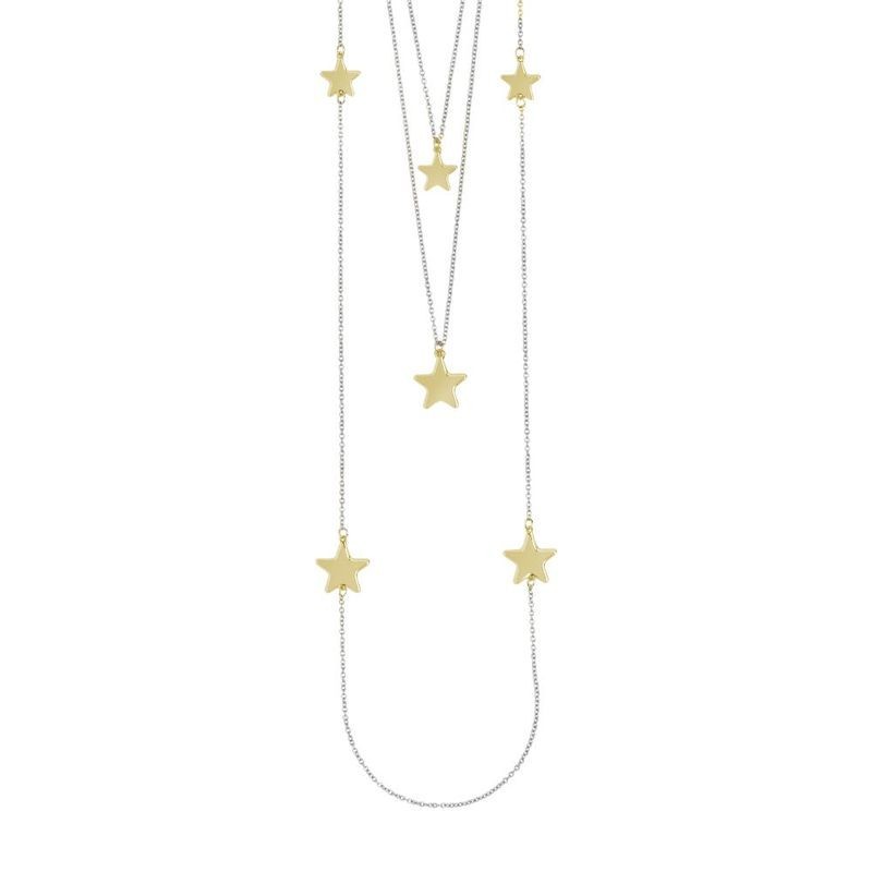 COLLANA IN ACCIAIO CON STELLE DORATE MOD. FL/GR08 [fea35a6f]