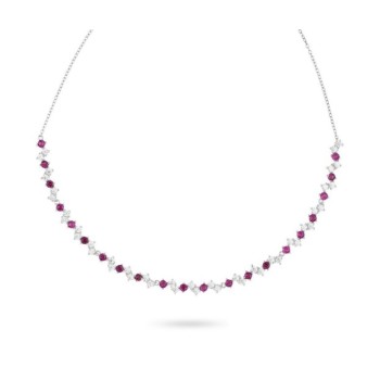 COLLANA IN ARGENTO E ZIRC. MOD. GR918R [02b11f8b]