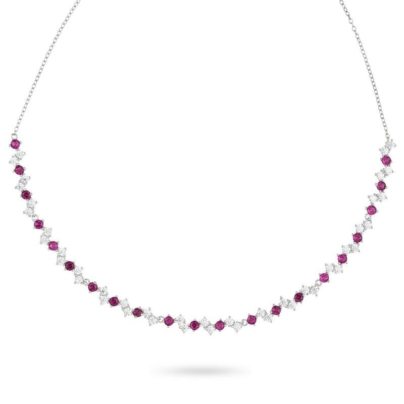 COLLANA IN ARGENTO E ZIRC. MOD. GR918R [02b11f8b]