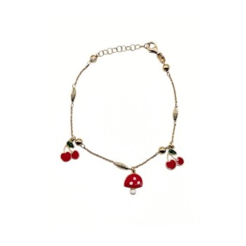 BR.IN ARG CON CILIEGIE E FUNGHI SMALTATI MOD. ITAARGBR288 [e71e51a1]