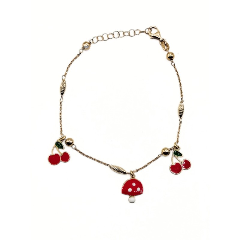 BR.IN ARG CON CILIEGIE E FUNGHI SMALTATI MOD. ITAARGBR288 [e71e51a1]