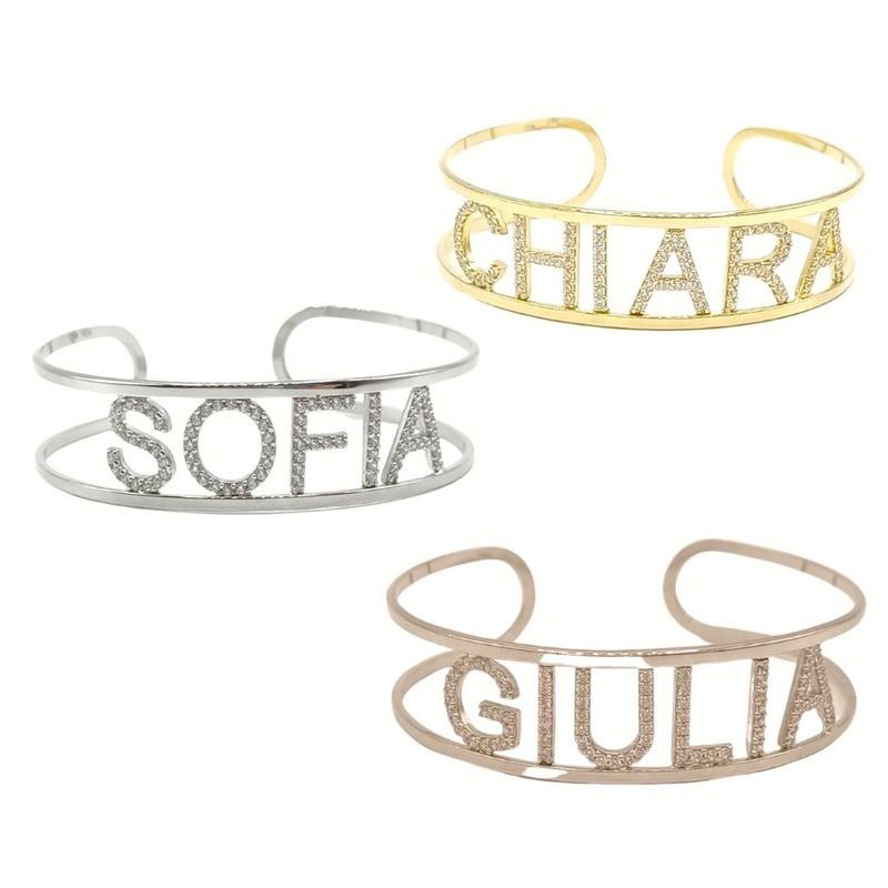 Bracciale rigido in argento Mod. ITAARGBRNOME [e8d4fe75]