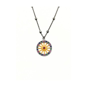 CL. RUOTA IN ARG.E ZIRCONI COLORATI CON SFERE MOD. ITAARGCL925 [f09d860c]