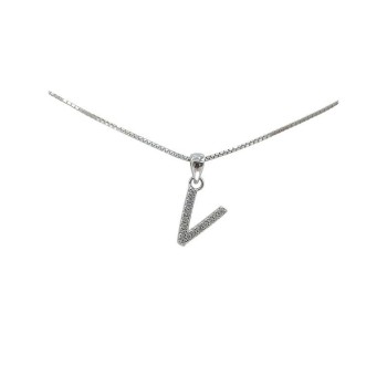 Pendente con iniziale V in argento mod.ITAARGIN-V [2b091038]