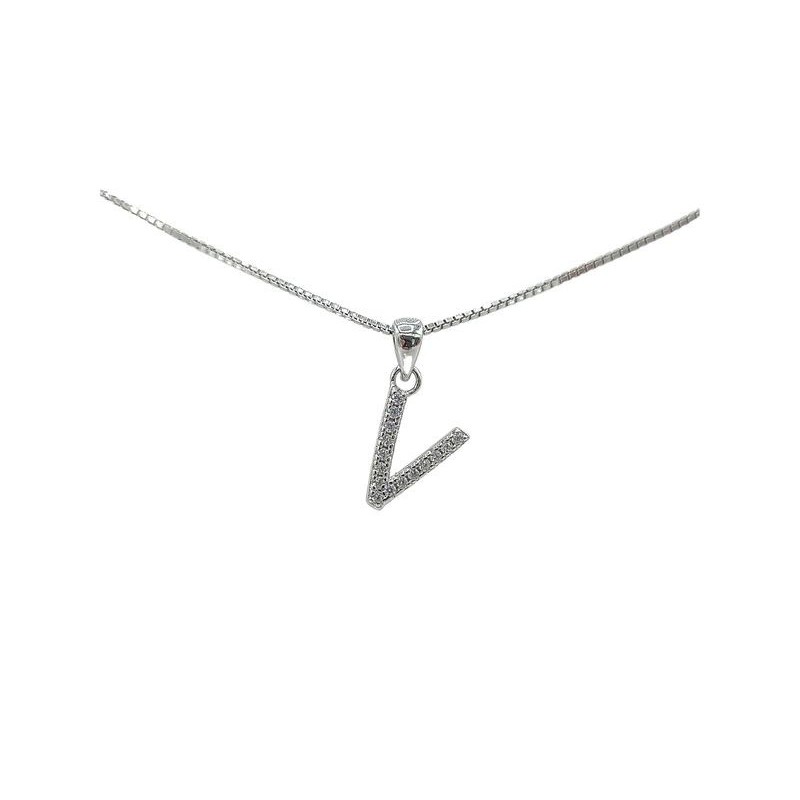 Pendente con iniziale V in argento mod.ITAARGIN-V [2b091038]