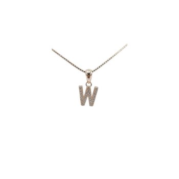 Pendente iniziale W in argento mod. ITAARGPD-W . [e8413f2a]