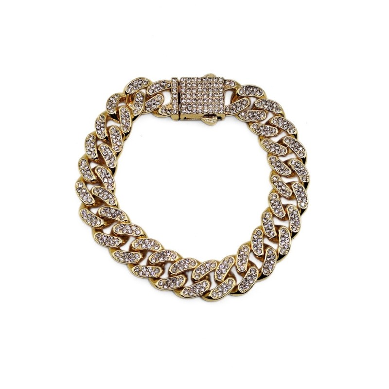 BRACCIALE ACCIAIO DORATO CON ZIRCONI MOD. ITABR0858 [f46ca17e]