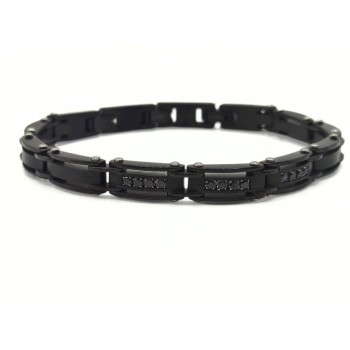 BR ACCIAIO NERO E ZIRCONI NERI MOD. ITABR4893 [8aaf21dd]