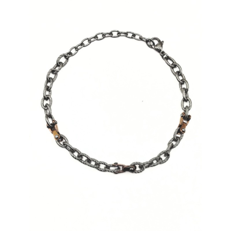 BR.  ACCIAIO A CATENA C/ELEMENTI ROSA MOD. ITABR5038 [b6372f88]