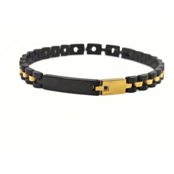 BR. UOMO ACC. CERAMICA NERA E ORO MOD. ITABR5312 [ce8a56e2]