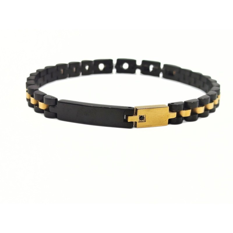 BR. UOMO ACC. CERAMICA NERA E ORO MOD. ITABR5312 [ce8a56e2]