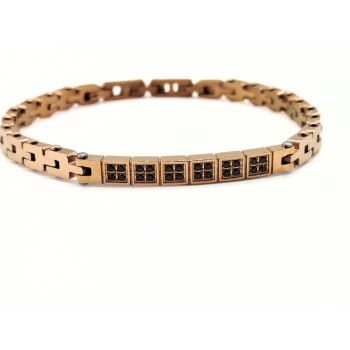 BR. ACCIAIO ROSATO CON ZIRCONI NERI MOD. ITABR6347 [10059e46]