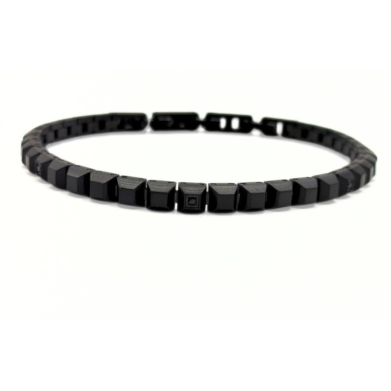 BR ACCIAIO NERO E ZIRCONI NERI MOD. ITABR6483 [73ddef3b]