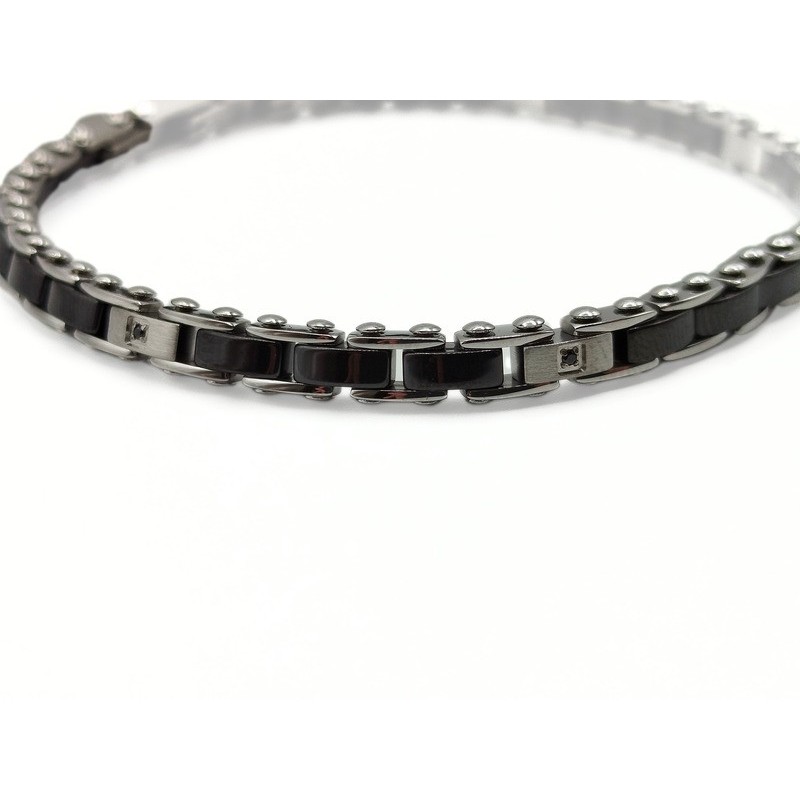 BR IN ACCIAIO E CERAMICA BICOLOR E ZIRCONI MOD. ITABR6621 [af3ec9c4]