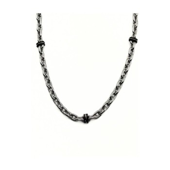 CT. IN ACCIAIO A CATENA ELEMENTI TONDI NERI MOD. ITACAT0445 [a2a71f59]