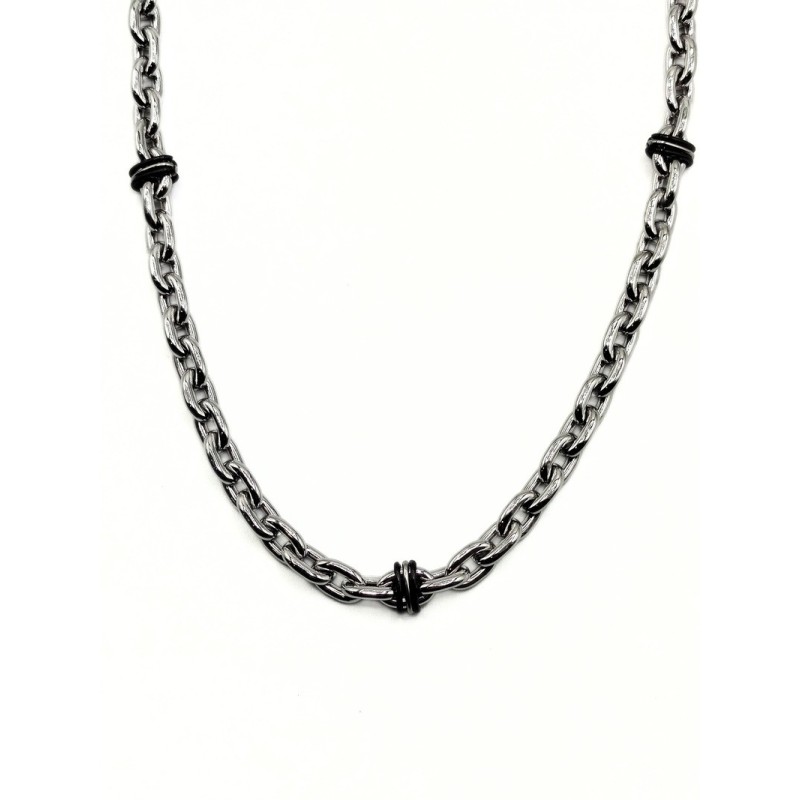 CT. IN ACCIAIO A CATENA ELEMENTI TONDI NERI MOD. ITACAT0445 [a2a71f59]