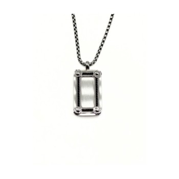 PD. PIASTRA IN ACCIAIO E CORDINO  NERI MOD. ITAPEND2356 [41fbf423]