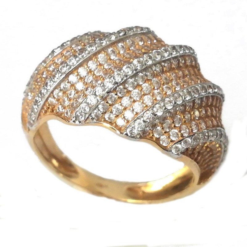 anello in oro e zirconi mod.kam5-176 [683471f1]