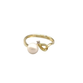 Anello in oro con perla mod.kanm3-68 [ba9ef862]
