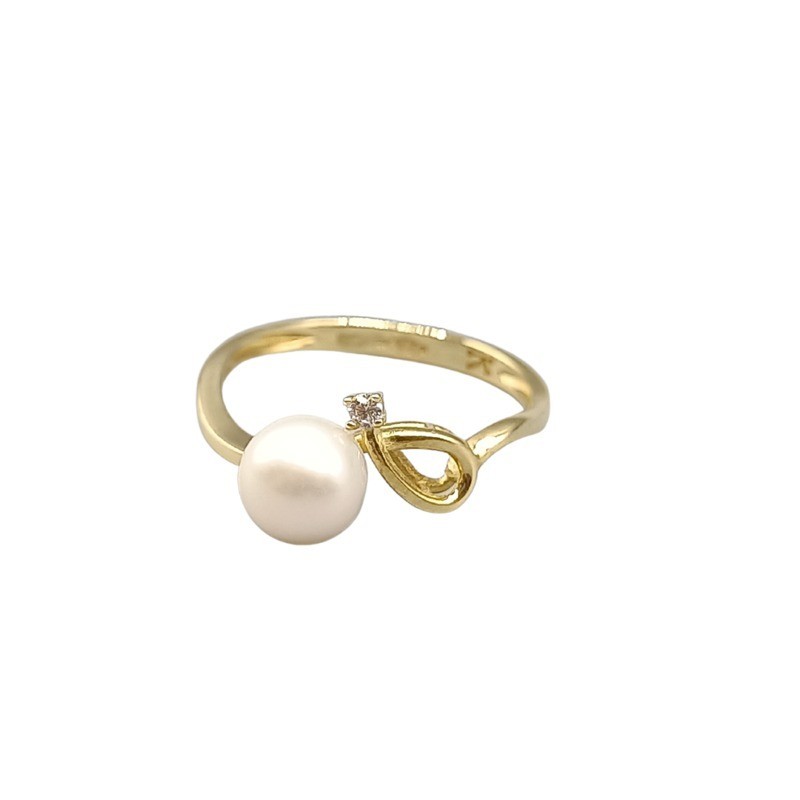 Anello in oro con perla mod.kanm3-68 [ba9ef862]