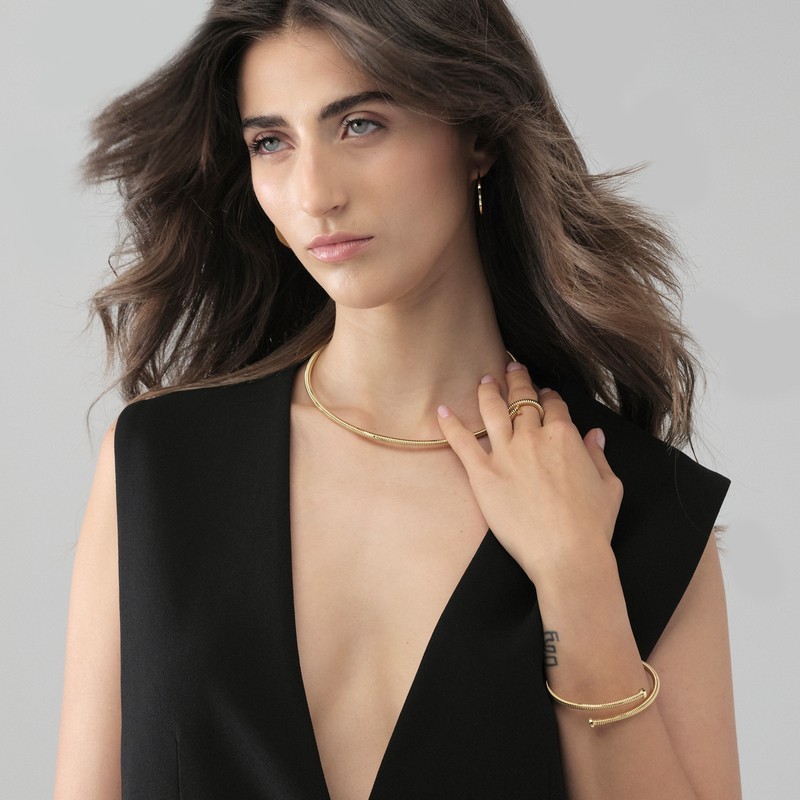 GIROCOLLO RIGIDO SOTTILE MIS. 35 DORATO MOD. 2572 [748bd202]