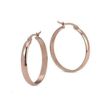 ORECCHINI CERCHIO MEDIO-PICCOLO ACCIAIO ROSATO MOD. LK/OR018 [dfcc8a19]