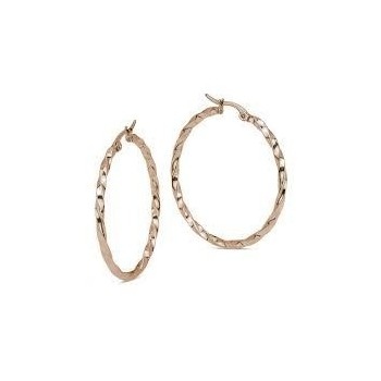 ORECCHINI CERCHIO GRANDE ACCIAIO ROSATO MOD. LK/OR09 [bf23d058]