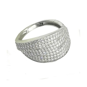 anello in oro bianco e zirconi mod.m55.146 [a7f2085b]