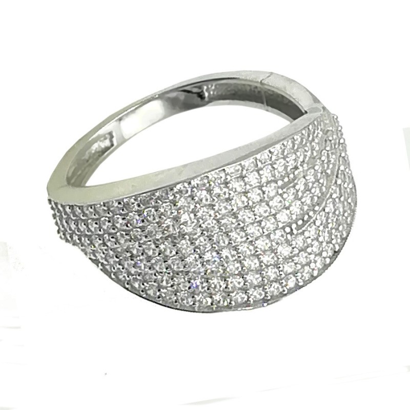 anello in oro bianco e zirconi mod.m55.146 [a7f2085b]
