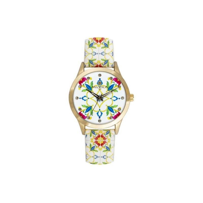 OROLOGIO KERAMOS IN METALLO E CINTURINO IN PELLE MOD. MB106 [f83e1442]