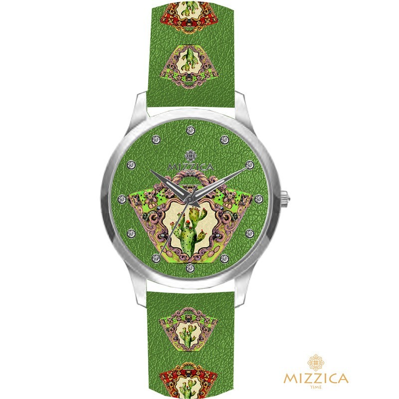 OROLOGIO COFFA IN METALLO E CINTURINO IN PELLE MOD. MB167 [6576e951]