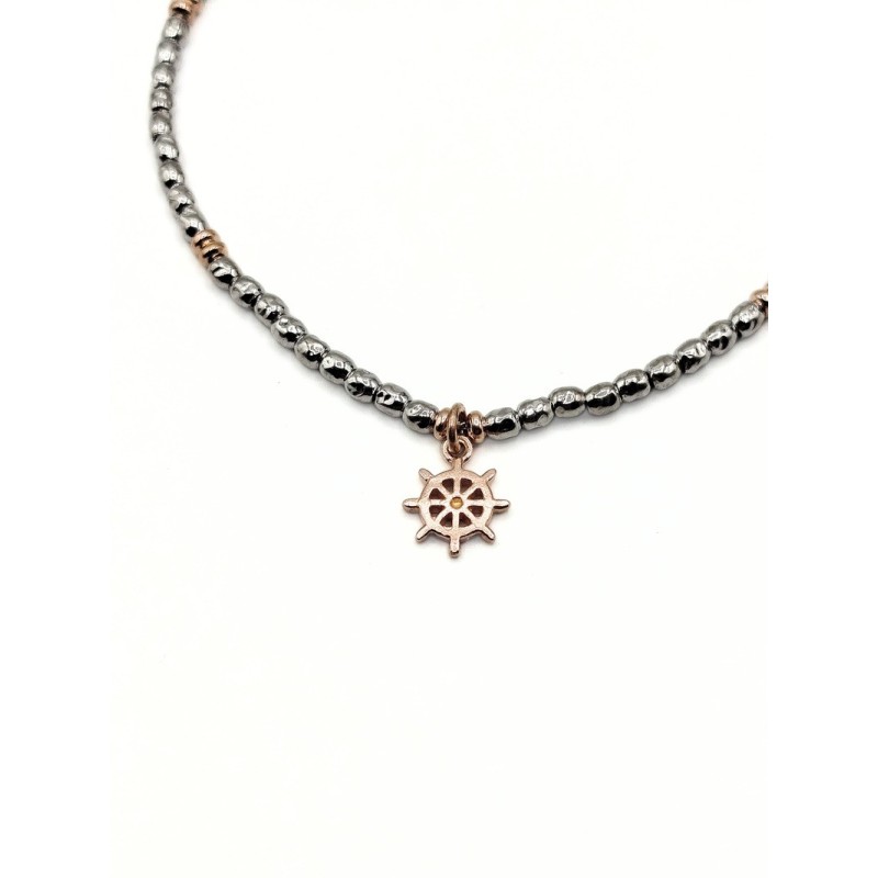 BR. TIMONE IN ARGENTO CON ELEMENTI ROSATI MOD. NC80138783 [3c645a8a]