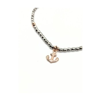 BR. ANCORA IN ARGENTO CON ELEMENTI ROSATI MOD. NC80138784 [9015bd7f]