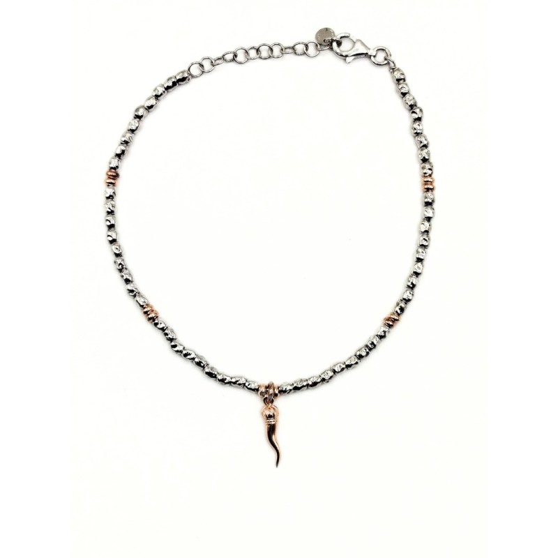 BR. CORNO IN ARGENTO CON ELEMENTI ROSATI MOD. NC80138786 [a77ae08c]