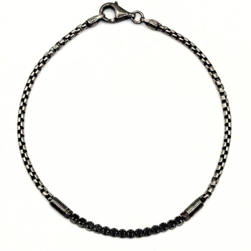 BR. 1/2 TENNIS CON ZIRCONI NERI IN ARG. BRUNITO MOD. NC80145275 [d95bb544]