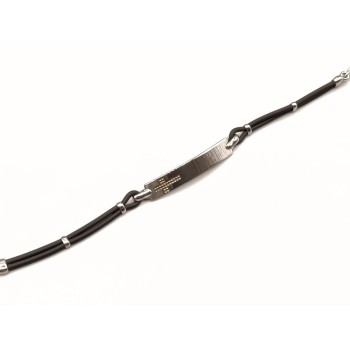 Bracciale in argento e caucciu Mod. NCBR14D [851c6fe5]